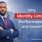 Professional header image illustrating how identity limits performance in individuals, teams and organisations