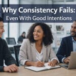 Consistency improves when clear processes and structure replace reliance on intention alone